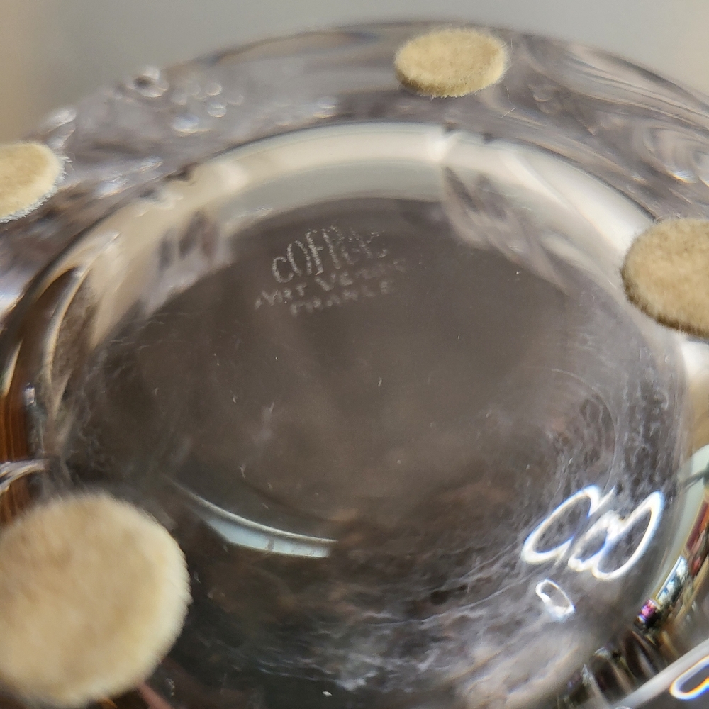 Cofrac Art Verrier France Crystal Glass Splash Bowl Mid-century Modern 1… - Picture 7 of 8